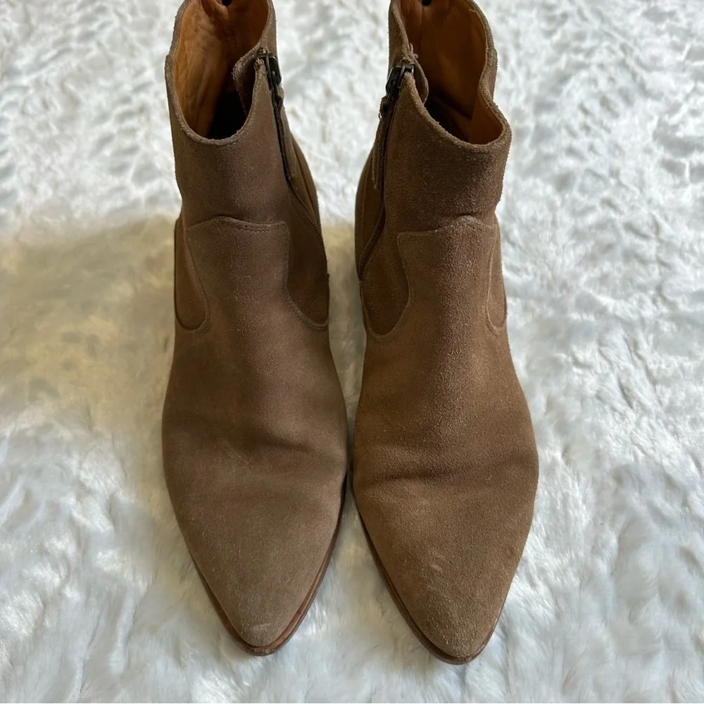 Veronica Beard Tanner Suede Leather Zip Ankle Boot Size 37.5 US 6.5
